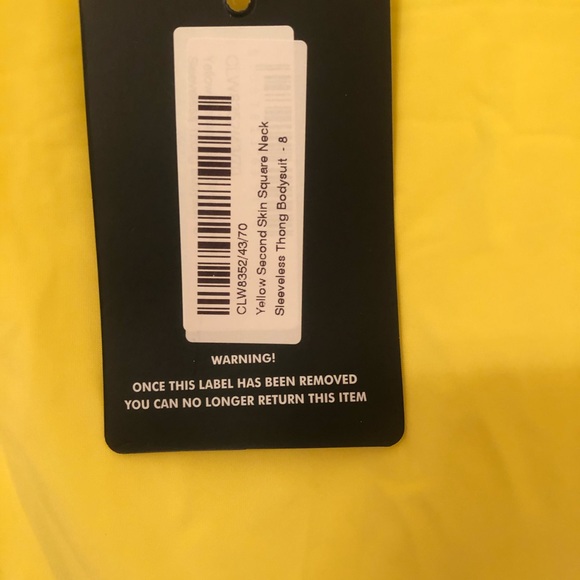 Yellow Square Neck Sleeveless Thong Bodysuit - Picture 7 of 7